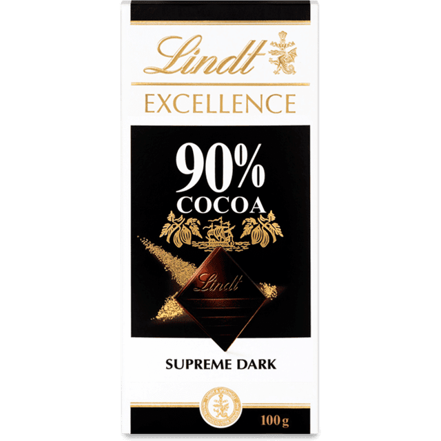 Lindt Excellence Intense Dark 90% Cocoa Chocolate Bar 100g