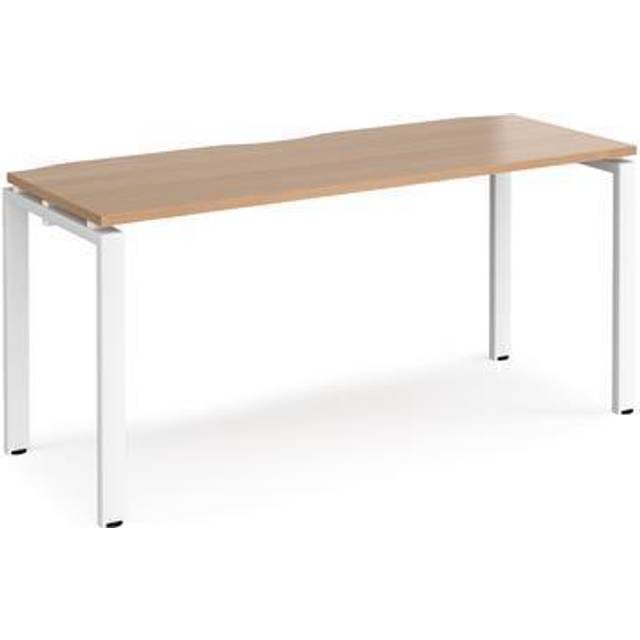 Adapt Single Office Desk - 1600mm x 600mm - White - Beech