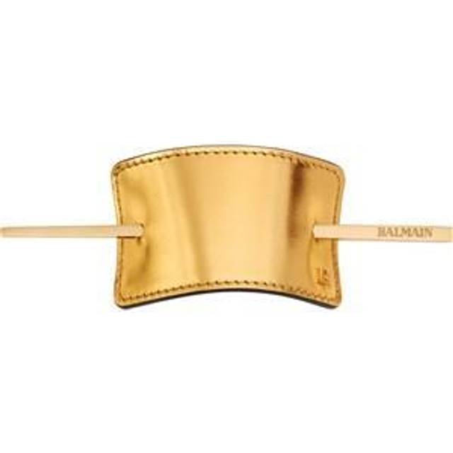 Balmain Hair Barrette Leather Gold