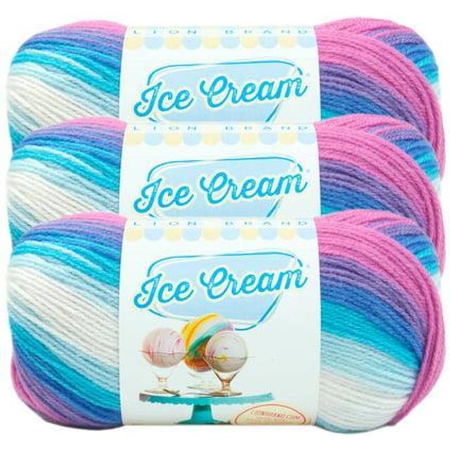3 Pack Lion Brand Yarn Ice Cream Baby Yarn  Moon Mist