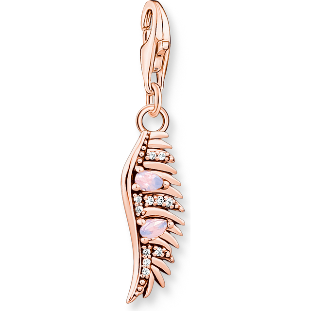 Sterling Silver Rose Gold Plated Pink Stone Phoenix Charm 1906-323-9