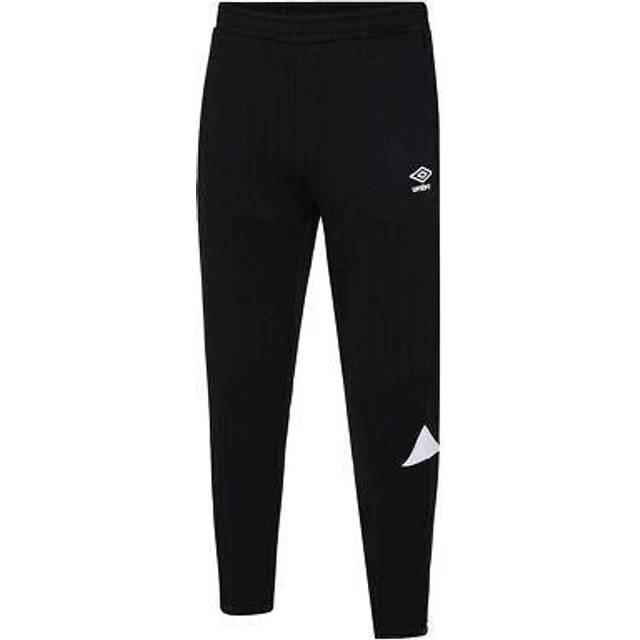 Umbro Mens Total Tapered Training Jogging Bottoms (Black/White) - Size Large