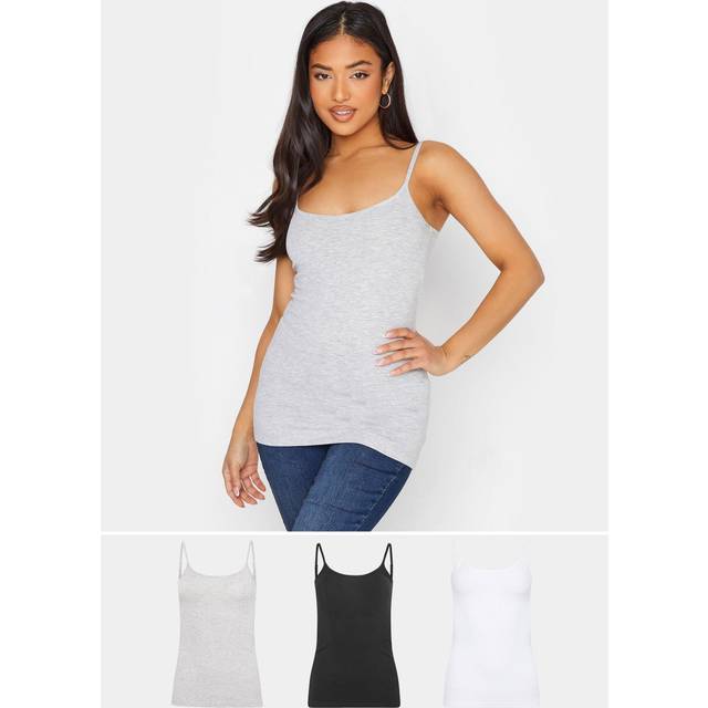 3 Pack Petite Black & White Cami Vest Tops 16 Pixiegirl | Petite Women's T-Shirts