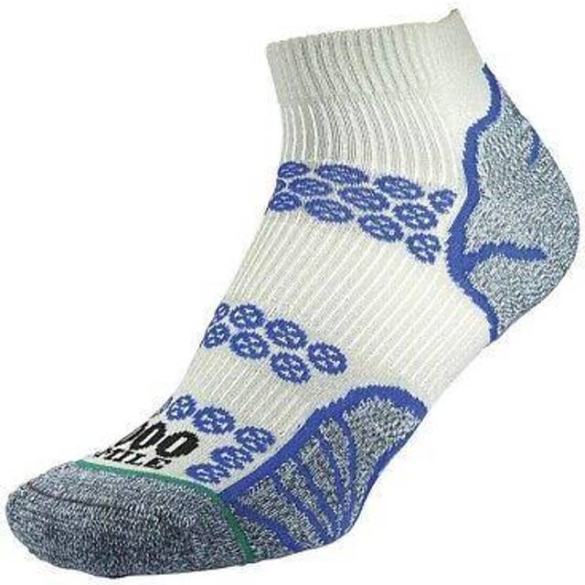 1000 Mile Mens Lite Recycled Ankle Socks (XL) - Silver/royal Blue