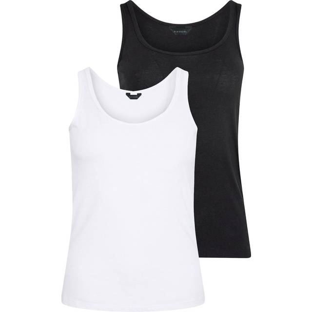 2 Pack Petite Black & White Vest Tops 16 Pixiegirl | Petite Women's Vests & Camis