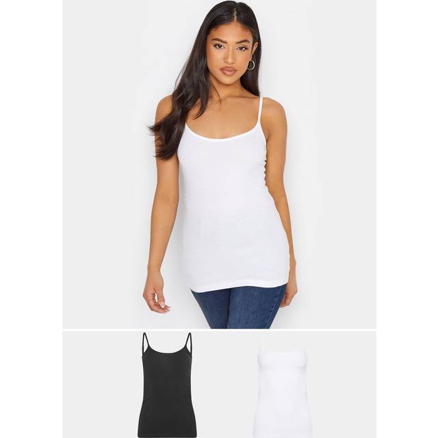 2 Pack Petite Black & White Cami Vest Tops 6 Pixiegirl | Petite Women's Vests & Camis