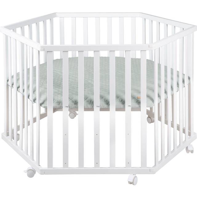 Roba Hexagon Lekhage med Hjul, White & Green
