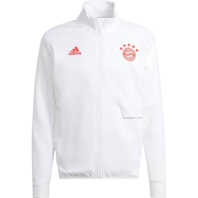 '23-'24 Bayern Munich Anthem Jacket (White) Men's Polyester Made By: Adidas