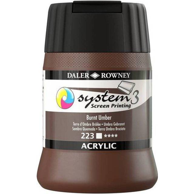 Daler Rowney System 3 Screen Printing Acrylic 250ml Burnt Umber