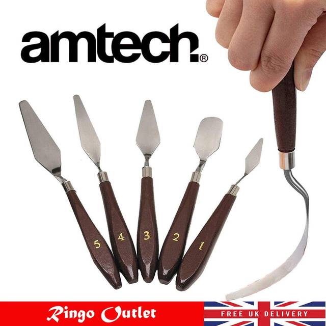High Quality 5 Piece Oil acrylic Artist Painting Palette Knife Knives Set Amtech