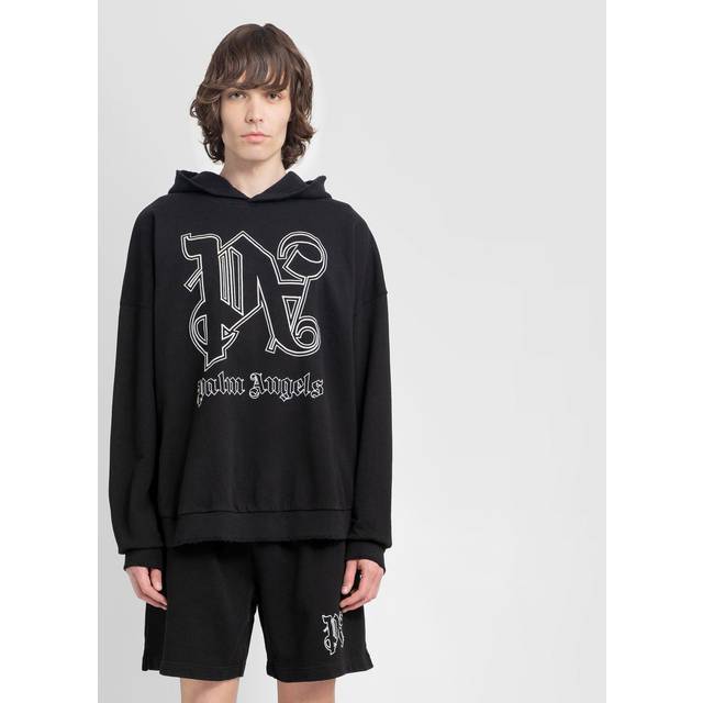 Men's Palm Angels Monogram Statement Hoodie 'Black/Off White' - Size: 38