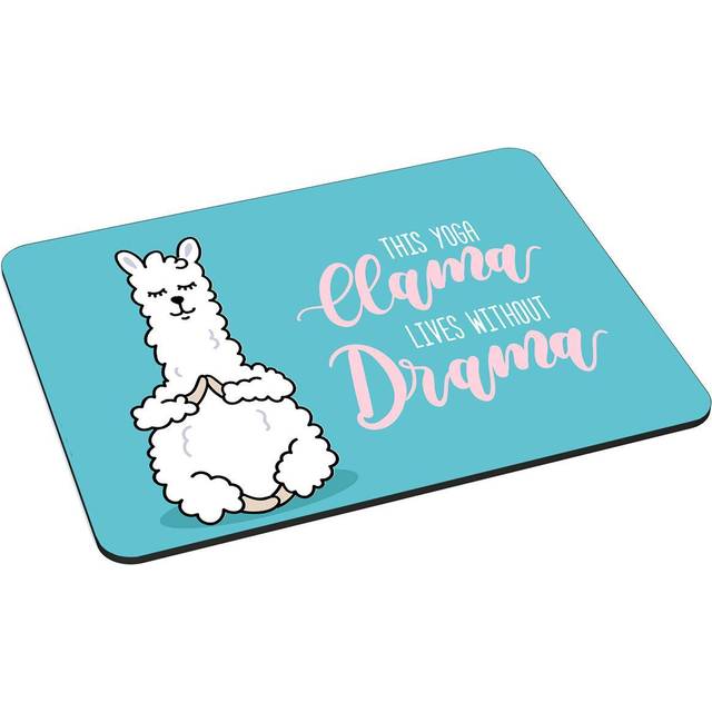 PEDEA Gaming and Office Mouse Mat - 220 x 180 mm - with Stitched Edges and Non-Slip Base - Yoga Lama