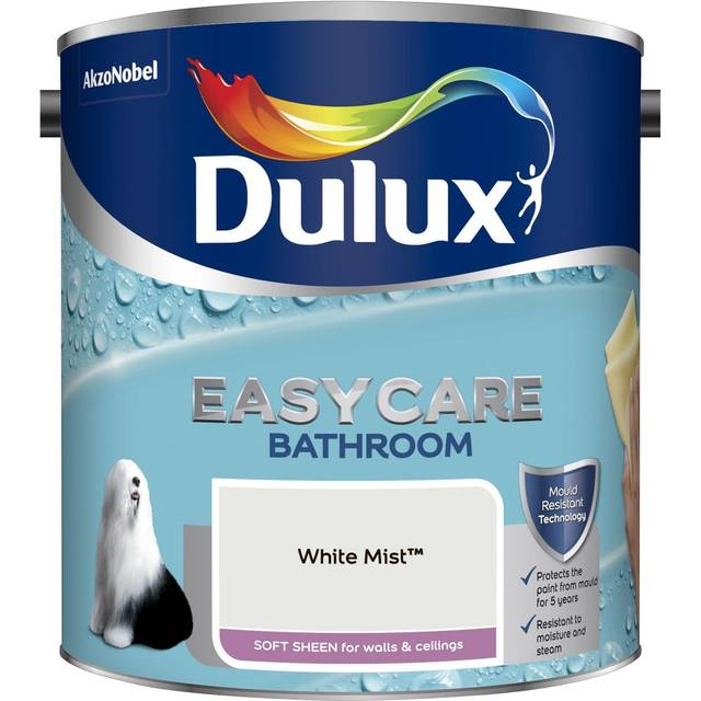 Dulux Easycare Bathroom Softsheen Emulsion Paint - White Mist - 2.5L