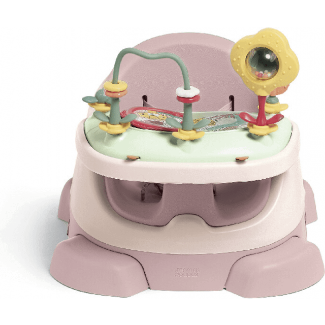 Mamas & Papas Baby Bug Booster Seat for Dining, Detachable Tray, Harness, Adjustable Seat and Non-Slip Feet, Blossom (Pink)