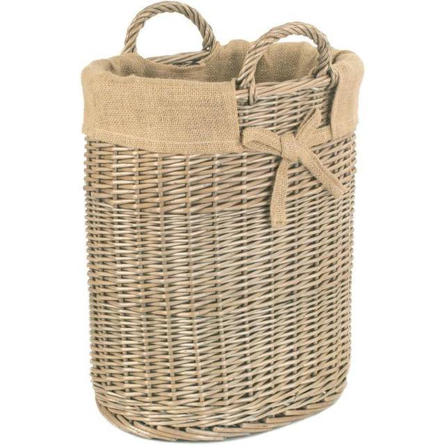 Small Oval Hessian Lined Log Basket