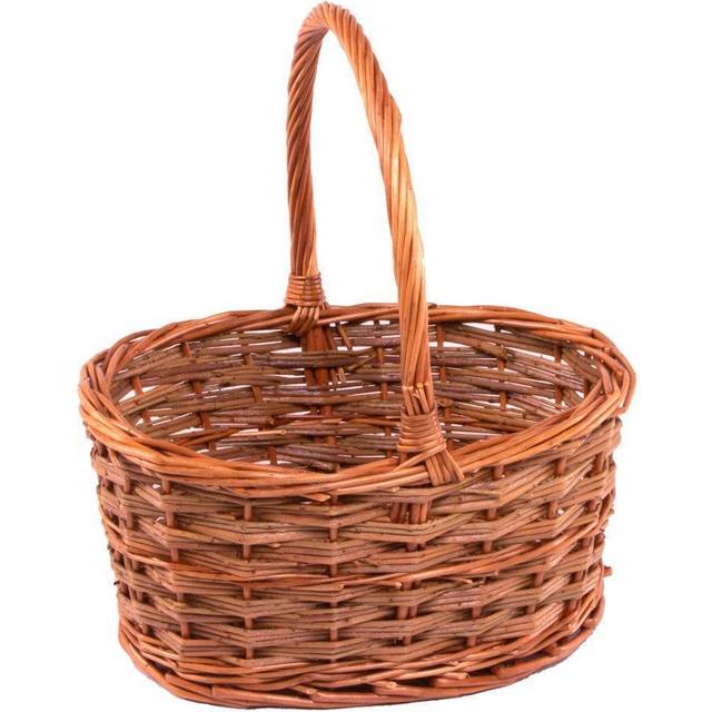 Small Rustic Oval Shopping Basket