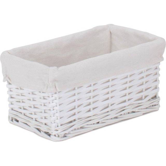 Wicker White Wicker Cotton Lined Storage Basket - One Size