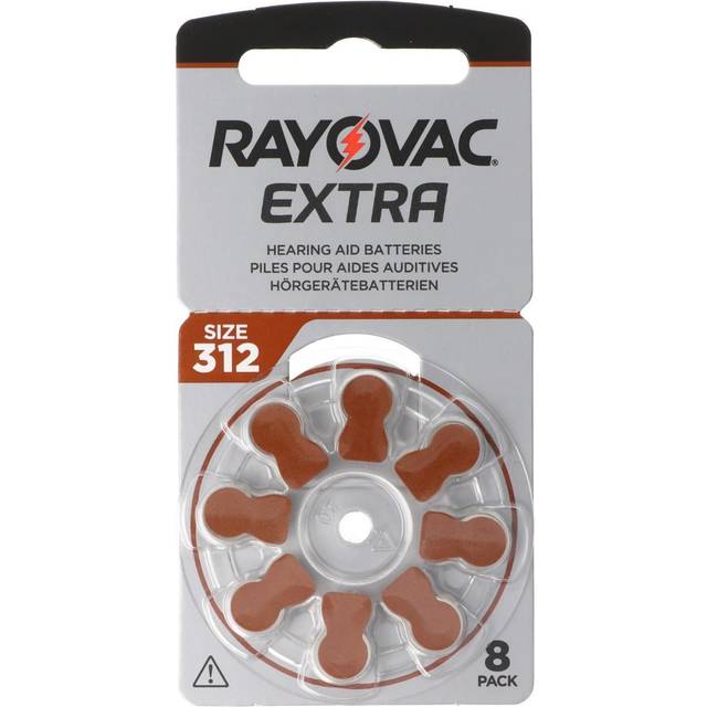 Rayovac 312 hörapparatsbatteri 8x