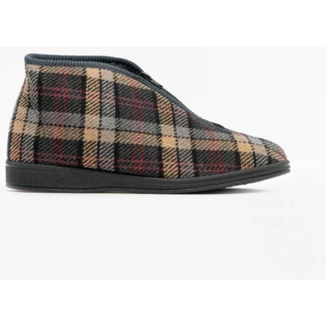Sleepers Jed Ii Thermal Zip Bootee Slippers Men's | Slippers  | Grey Check  | UK Size 12