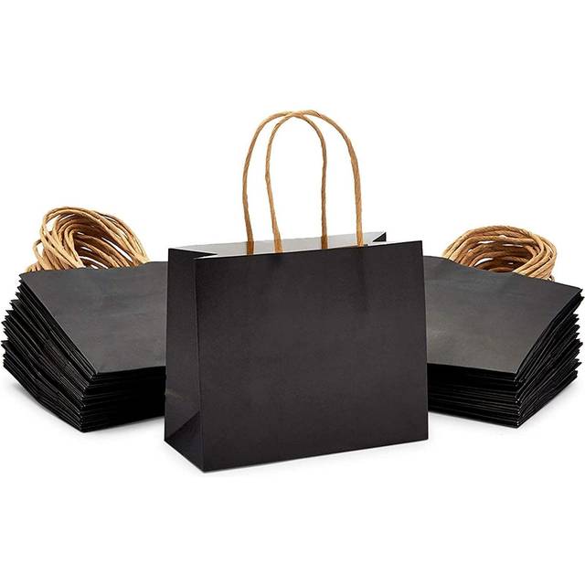 Sparkle and Bash Mini Gift Bags with Handles  Black Gift Bag Set (6 x 5 x 2.5 in  50 Pack)