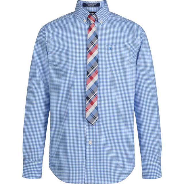 IZOD Boys' Big Long Sleeve Button-Down Collared Dress Shirt with Tie a