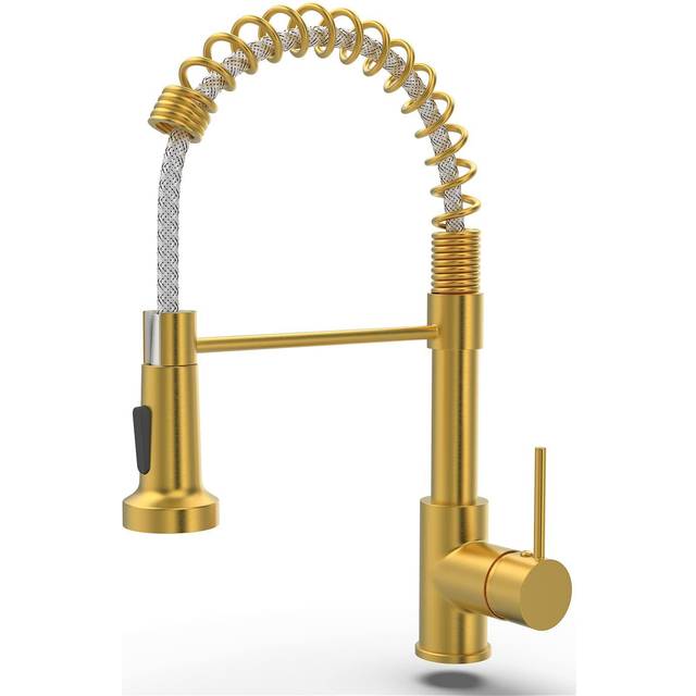 GIMILI Gold Kitchen Faucet with Sprayer,Modern Single Handle High-Arc Pull Out Kitchen Sink Faucet with Pull Down Sprayer