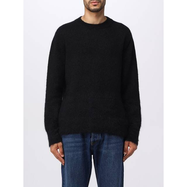 Off White, Round-neck Knitwear, male, Black, S, black virgin wool and mohair blend arrow Jumper