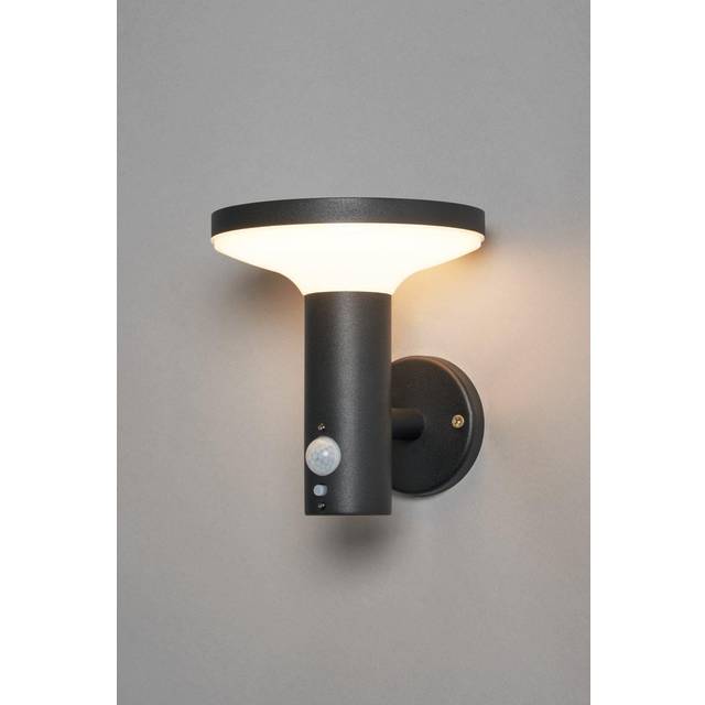 Tarak LED Outdoor Solar Wall Light with PIR Sensor, Black