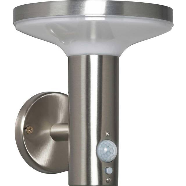 Tarak LED Outdoor Solar Wall Light with PIR Sensor, Stainless Steel