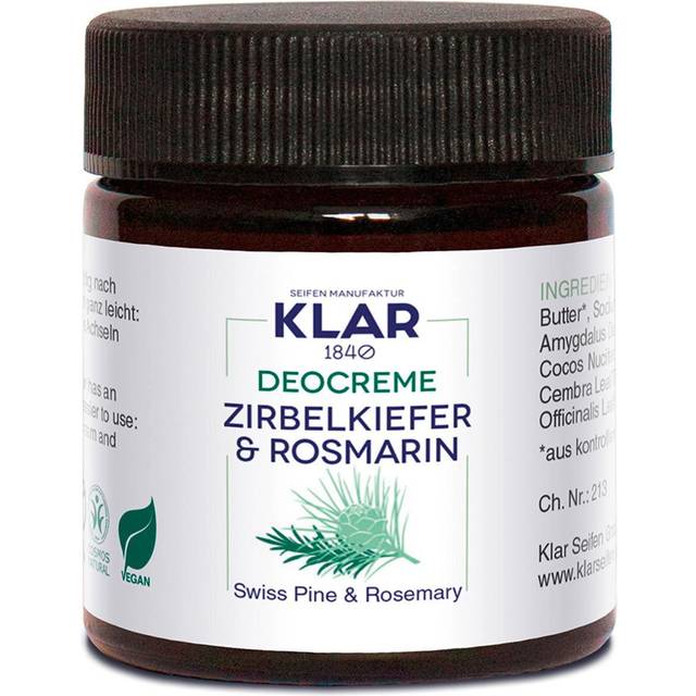 Klar Seifen Deodorant Creme Fyrretræ Rosmarin 30 ml