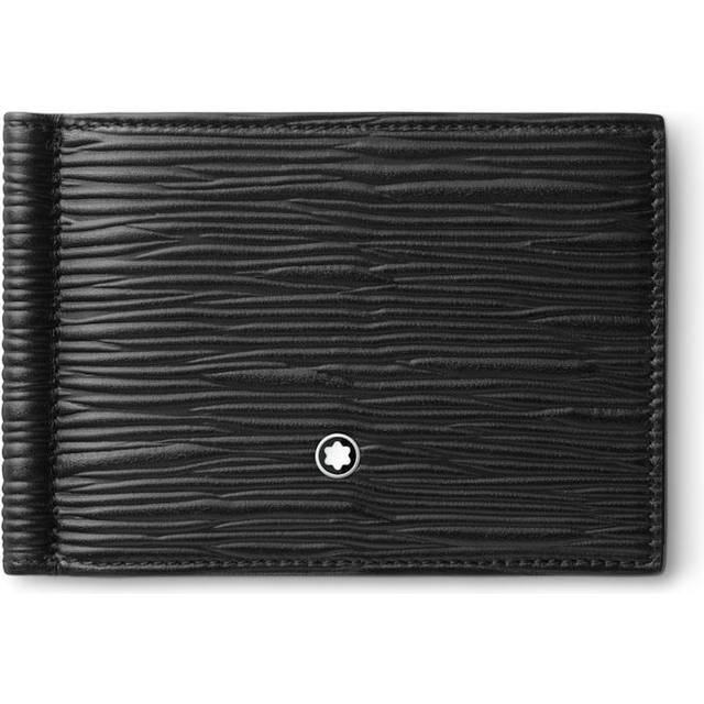 Montblanc Meisterstuck 6cc Black Leather 4810 Wallet With Money Clip (Size 4.5  x 0.2  x 3.1)