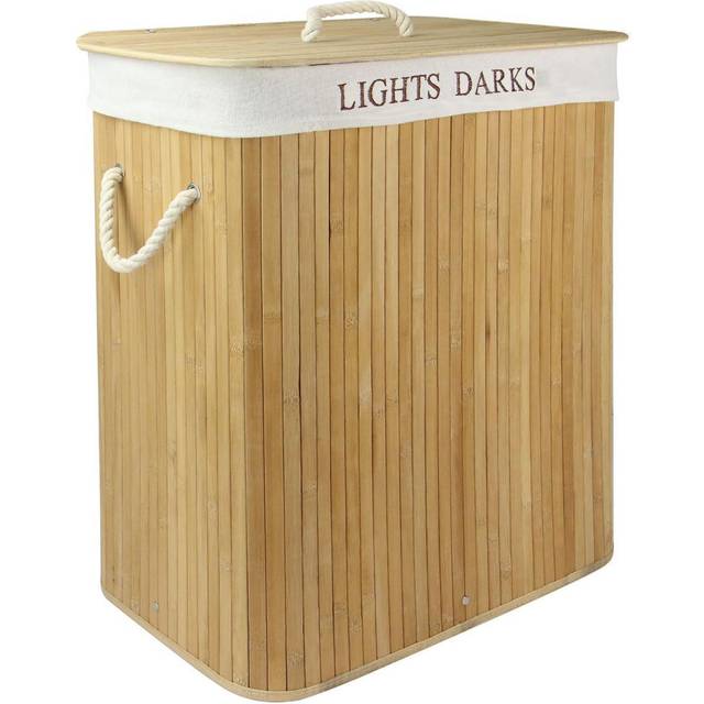 Light & Dark Bamboo Laundry Hamper Basket | M&W