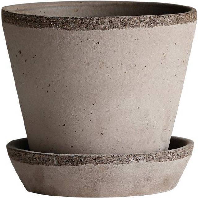 Julie Pot With Saucer Grey Ø10 cm