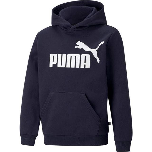 Puma Childrens Unisex Essentials Big Logo Youth Hoodie - Blue Cotton - Size 11-12Y