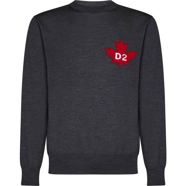 DSQUARED2 D2 Leaf Knit Jumper Grey