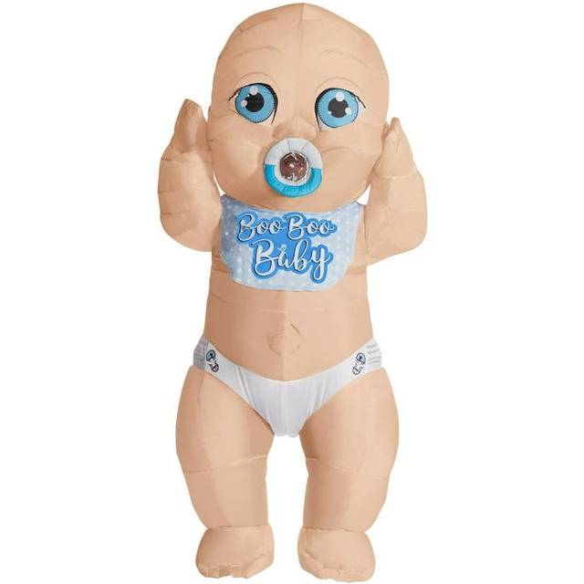Adult Inflatable Boo Boo Baby Costume | Inflatable Funny Costumes - Blue&#47;Skin Color&#47;White (One-Size)
