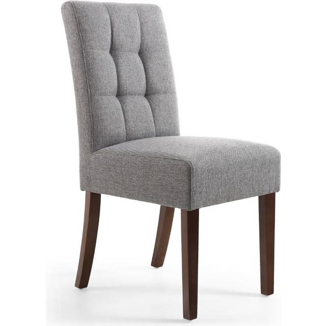 Moseley Waffle Linen Effect Steel Grey In Walnut Legs