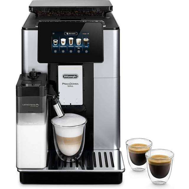 De’Longhi PrimaDonna Soul ECAM 612.55.SB Kaffeautomat, Silver, Svart