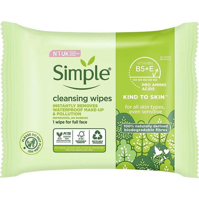 Simple Kind to Skin Facial Wipes Cleansing 25 wipes