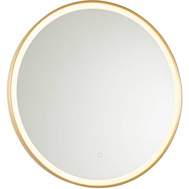 Qazqa - Gold Bathroom Mirror 70 cm Incl. led with Touch Dimmer - Miral