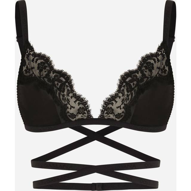 Dolce & Gabbana, Topp, Dam, L, Triangel Spets Bh Topp - black (L)