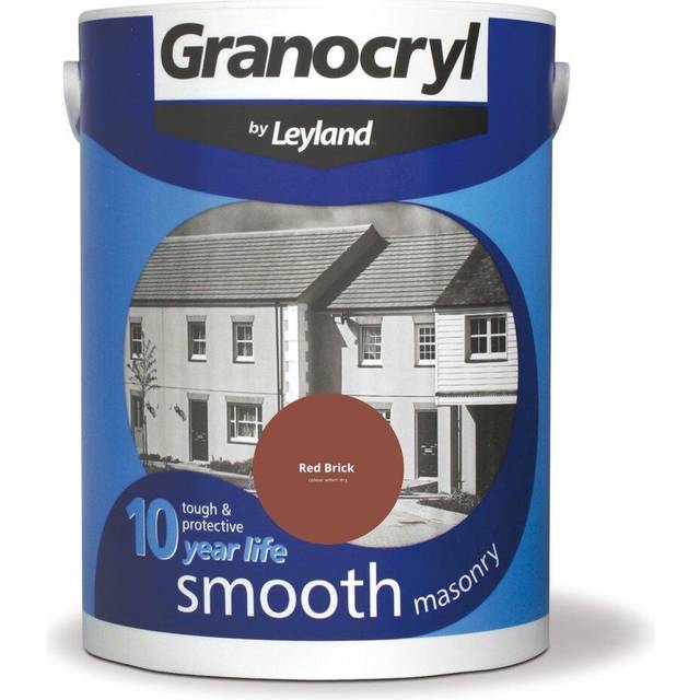 Granocryl Smooth Masonry Paint, 5L, Red Brick