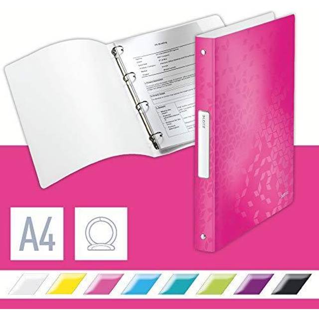 4 Ring Binder Holds up to 190 Sheets Wow Range 25 mm Spine 42580023  A4 Pink Metallic