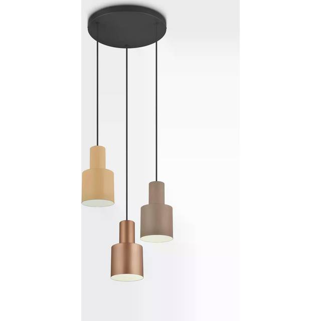 Hänglampa brons med taupe och beige 3-ljus - Ans