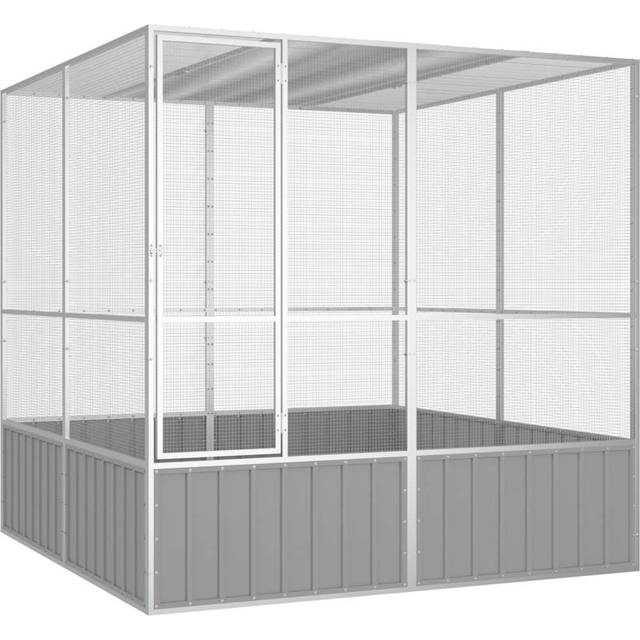 vidaXL Bird Cage Grey 213.5x217.5x211.5 cm Galvanised Steel