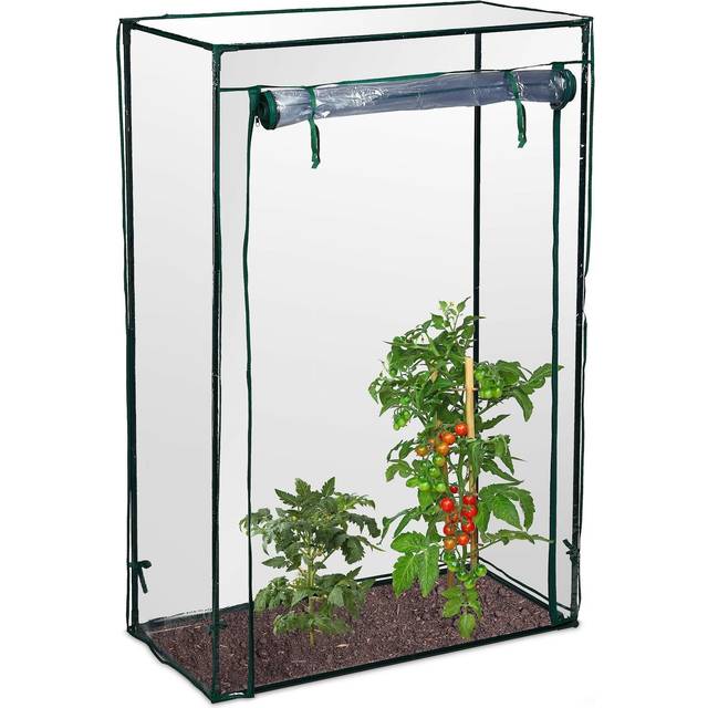 Relaxdays - Small Tomato Greenhouse, Garden, Balcony, Foil Culltivation Tent, hwd: 150x100x50 cm, Steel & pvc Foil, Green