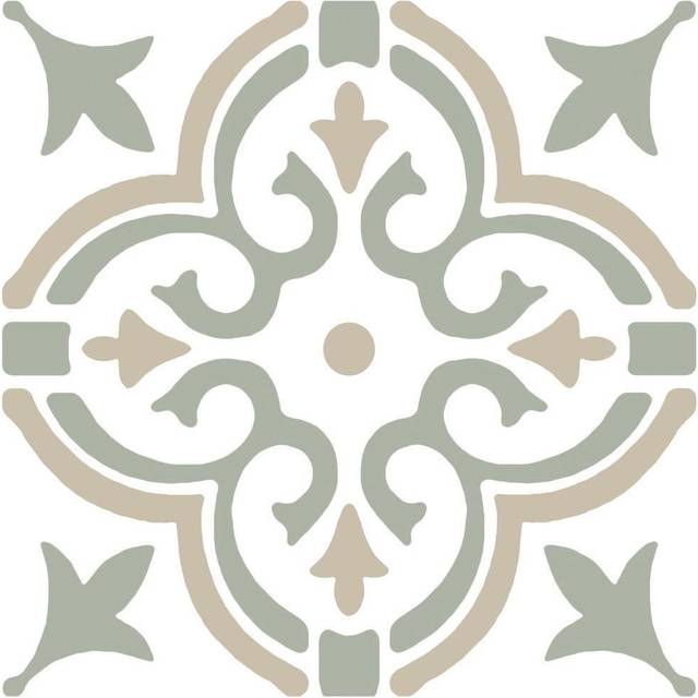 Motif Green Floor Tiles Self Adhesive Vinyl Flooring Kitchen Bathroom 1mÂ²