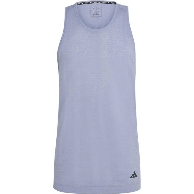 adidas Performance Mens Yoga Training Tank Top - Silver Cotton - Size X-Small