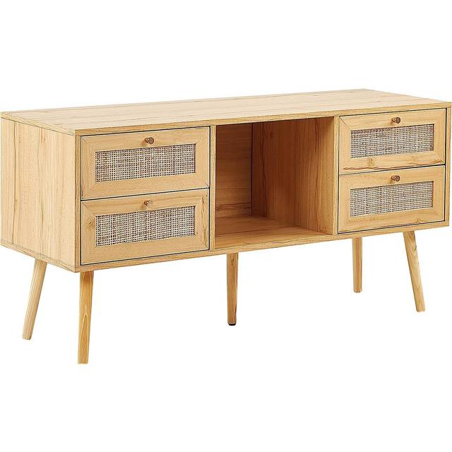 TV Stand PEROTE Rattan Light Brown