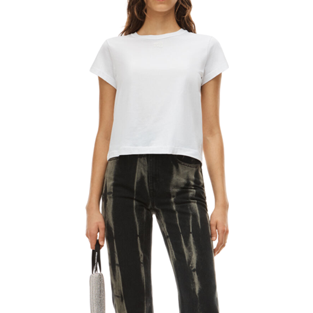 Alexander Wang Essential Logo-Detailed Cotton T-Shirt - XS - White